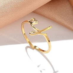 304 Stainless Steel Cuff Rings for Women&nbsp;RJEW-D285-01G-J
