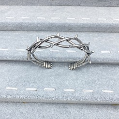 Gothic Alloy Thorns Open Cuff Bangles&nbsp;WG82058-01