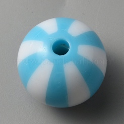 Opaque Acrylic Striped Beads&nbsp;SACR-WH0009-10A
