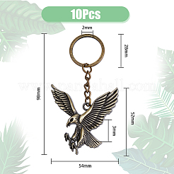 10Pcs Eagle Alloy Keychain&nbsp;KEYC-DC0001-09