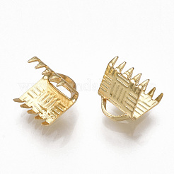 Brass Ribbon Crimp Ends&nbsp;KK-S348-248