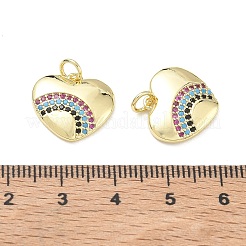 Brass Micro Pave Colorful Cubic Zirconia Pendants&nbsp;KK-K428-05B-G