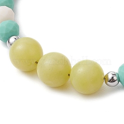 Natural Lemon Jade Beaded Anklets&nbsp;AJEW-AN00613