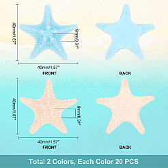 40Pcs 2 Colors Resin Cabochons&nbsp;RESI-PH0001-35