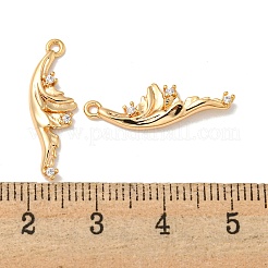 Brass Micro Pave Clear Cubic Zirconia Pendants&nbsp;KK-K378-18G