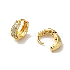 Rack Plating Brass Micro Pave Clear Cubic Zirconia Hoop Earrings for Women&nbsp;EJEW-G403-05G