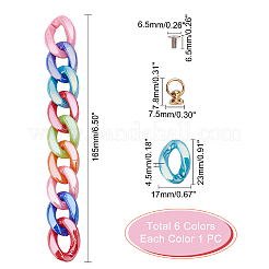 Acrylic Curb Chain for DIY Keychains&nbsp;HJEW-PH0001-28