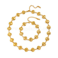 Stainless Steel Shell Link Chain Necklaces & Bracelets Sets for Women&nbsp;VK3327-3