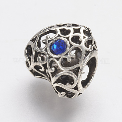 Tibetan Style Alloy Rhinestone European Beads&nbsp;LS-PALLOY-F202-38I