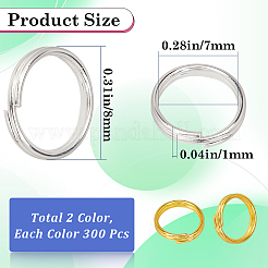 600Pcs 2 Colors Brass Split Rings&nbsp;KK-SP0001-82B