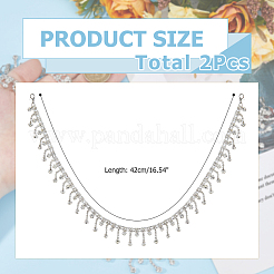 2Pcs Alloy Rhinestones Link Boot Strap Chains&nbsp;HJEW-HS00053