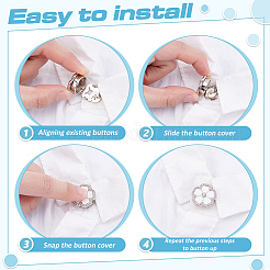6Pcs Alloy Rhinestone Cufflinks&nbsp;BUTT-ME0001-34A