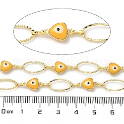 Rack Plating Brass Enamel Link Chains&nbsp;CHC-P012-09G-02