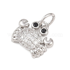 Brass Micro Pave Clear Cubic Zirconia Charms&nbsp;KK-G544-02P-02