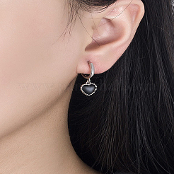 1 Pair Heart Brass Hoop Earrings&nbsp;EJEW-LP0007-050