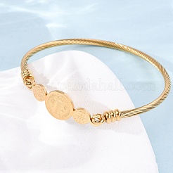 Religion 304 Stainless Steel Bangles for Women&nbsp;LS-BJEW-K280-01G