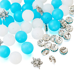 DIY Round Silicone Focal & Flat Round Iron Rhinestone Spacer Beads Jewelry Finding Making Kits&nbsp;DIY-TA0011-85