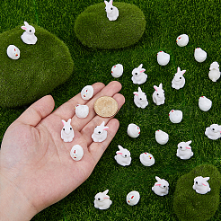 60Pcs 2 Styles Resin Rabbit & Chick Display Decoration&nbsp;RESI-FH0001-67