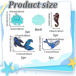 4Pcs 4 Styles Ocean Rhinestone Beading Applqiues&nbsp;PATC-NB0001-51
