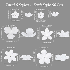 300Pcs 6 Style Transparent Acrylic Bead Caps&nbsp;OACR-HY0001-11