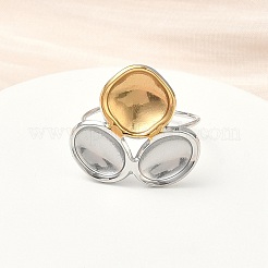 304 Stainless Steel Cuff Rings&nbsp;RJEW-D338-03C-GP