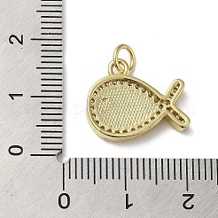 Brass Micro Pave Cubic Zirconia Pendants&nbsp;KK-Q808-42G