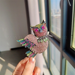 Owl Alloy Rhinestone Brooches&nbsp;PW-WG13AF2-01