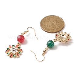 Christmas Theme Alloy Enamel Dangle Earrings with Resin Beaded&nbsp;EJEW-JE05309