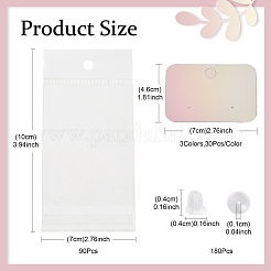 90Pcs 3 Colors Paper Jewelry Display Cards for Earring&nbsp;CDIS-FS0001-30