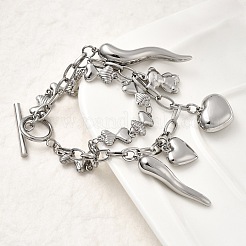 304 Stainless Steel Double-strand Bracelets&nbsp;BJEW-G758-01P