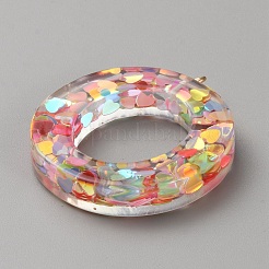 Transparent Glitter Resin Pendants&nbsp;RESI-TAC0005-025P-O