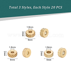 60Pcs 3 Styles 304 Stainless Steel Beads&nbsp;STAS-UN0044-59