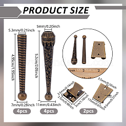 8Pcs 2 Styles Alloy Cord Ends&nbsp;FIND-NB0006-89AB