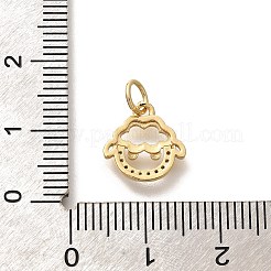 Rack Plating Brass Micro Pave Cubic Zirconia Pendants&nbsp;KK-H508-28G-06