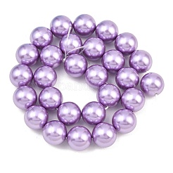 Electroplated Shell Pearl Beads Strands&nbsp;BSHE-F018-01