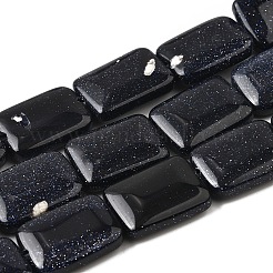 Synthetic Blue Goldstone Beads Strands&nbsp;G-S386-A16