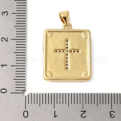 Rack Plating Brass Micro Pave Cubic Zirconia Pendants&nbsp;KK-P279-23G