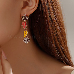 Autumn Zinc Alloy Enamel Dangle Stud Earrings&nbsp;WG89681-01