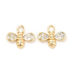 Brass Micro Pave Clear Cubic Zirconia Charms&nbsp;KK-G447-07G