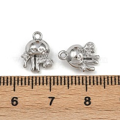 Brass Micro Pave Cubic Zirconia Pendants&nbsp;KK-K407-17P