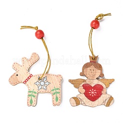 Christmas Theme Wood Big Pendant Decorations&nbsp;HJEW-F011-04