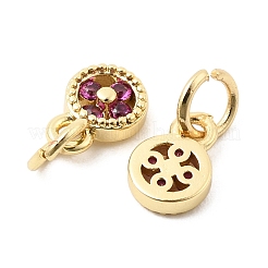 Brass Micro Pave Cubic Zirconia Pendants&nbsp;KK-Z147-01G