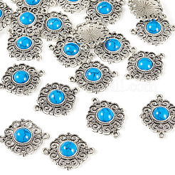 Tibetan Style Alloy with Resin Imitation Turquoise Connector Charms&nbsp;FIND-TAC0035-47AS-07