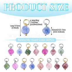30Pcs 3 Styles Natural Colorful Tourmaline Dice Charms&nbsp;PALLOY-TA00370