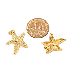 Rack Plating Brass Micro Pave Clear Cubic Zirconia Stud Earrings for Women&nbsp;EJEW-C125-27C-G