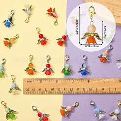 20Pcs 10 Styles Angel Glass & Acrylic Pendant Decorations&nbsp;HJEW-SZ00003