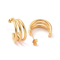 Iron Plating(IP) 304 Stainless Steel C-shape Stud Earrings&nbsp;EJEW-G298-13A-G