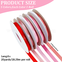 5 Rolls Single Face Polyester Satin Ribbon&nbsp;SRIB-CY0001-38C