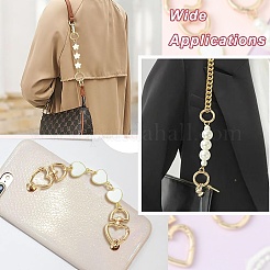 5Pcs 5 Styles Alloy White Enamel Bag Extension Chains&nbsp;FIND-CJ0004-46
