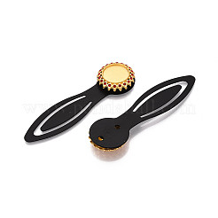 Alloy & Iron Bookmark Cabochon Settings&nbsp;PALLOY-N184-02G